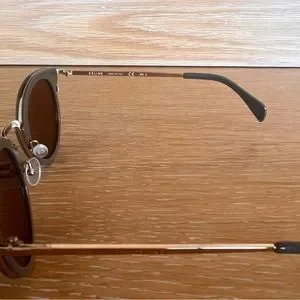 Celine | Accessories | Celine Lea Brown Gold Round  display picture 3
